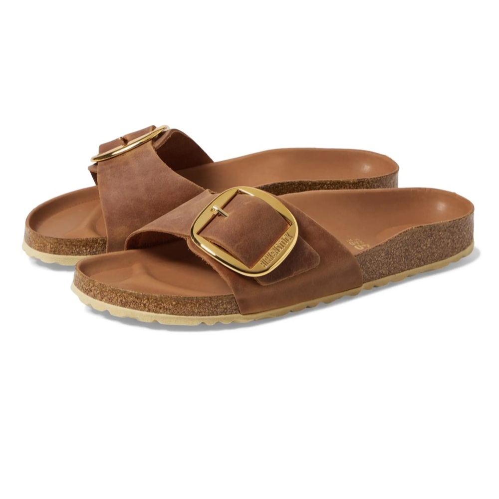 Birkenstock Madrid Big Buckle Antique Cognac Narrow Width 39